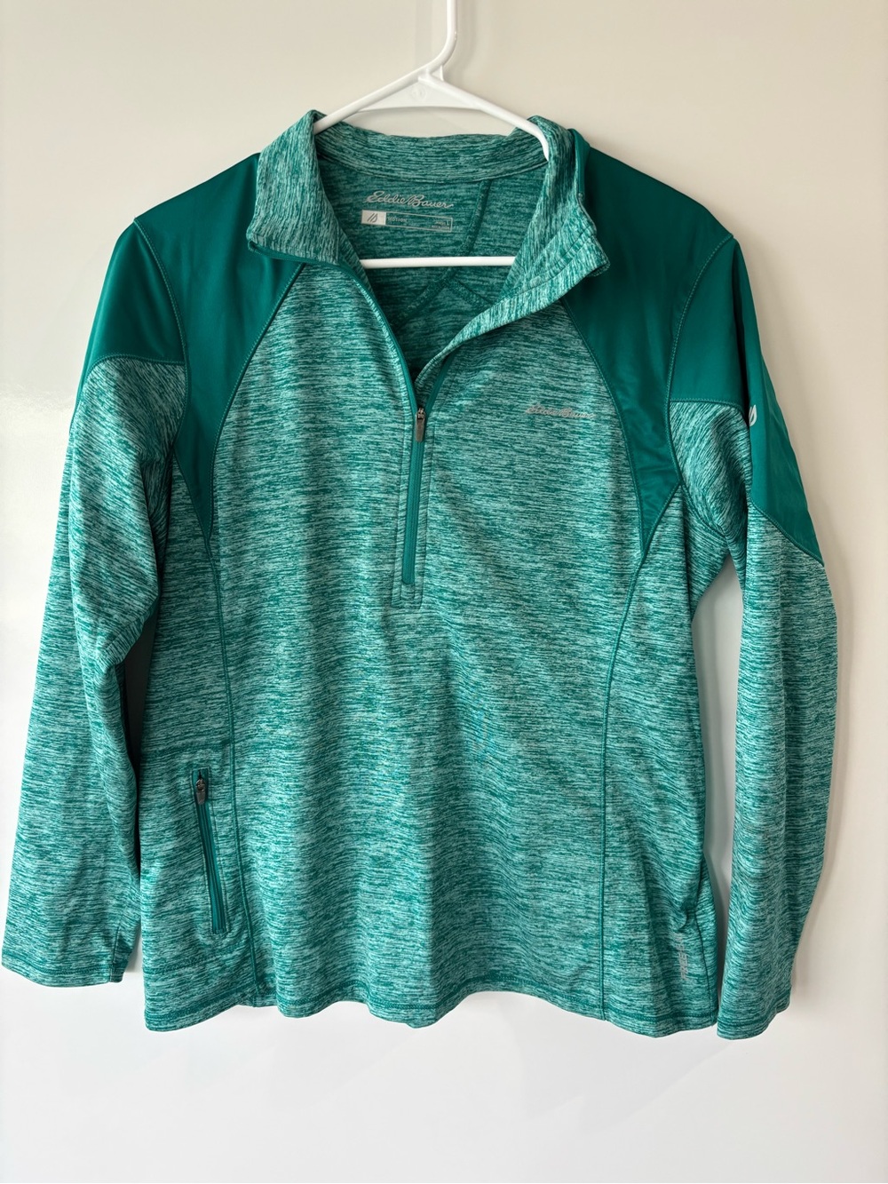 Eddie Bauer Women's Teal Heather Quarter-Zip Pullover